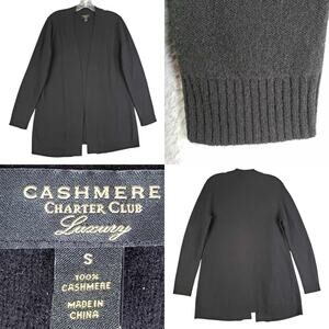 Charter Club Cashmere Luxury Cardigan Sweater Women’s Size Small S Solid Black